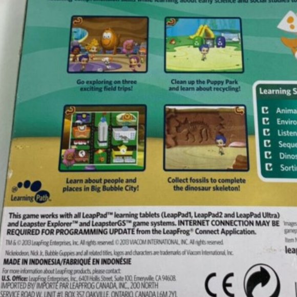 Leapfrog LeapPad , Ultra Leapster GS Learning Bubble Guppies Game Cartridge NWT! - Picture 3 of 11